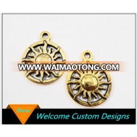 New Arrived Alloy 19x15mm Antique Gold Sun Shape Pendant for Jewelry Making