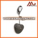 Heart shape Rhinestones Charm Pendant,custom logo metal charms