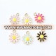 fashion enamel filled metal flower charm pendant for DIY products